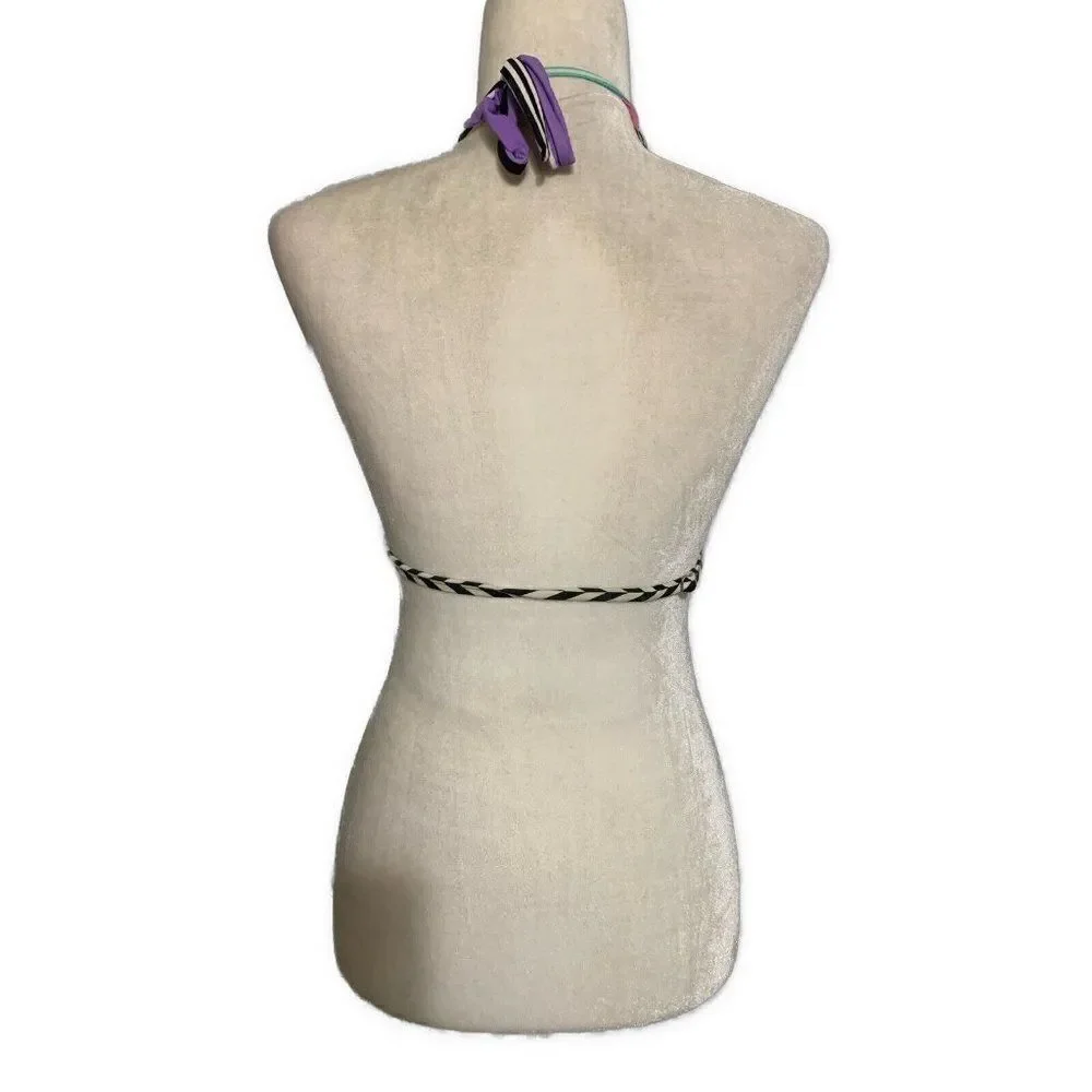 B Swim Pink Black Purple Yellow Push Up Bikini Top Small - Picture 2 of 7